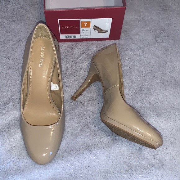 Merona Shoes - Merona - Glossy Taupe Colored Heels